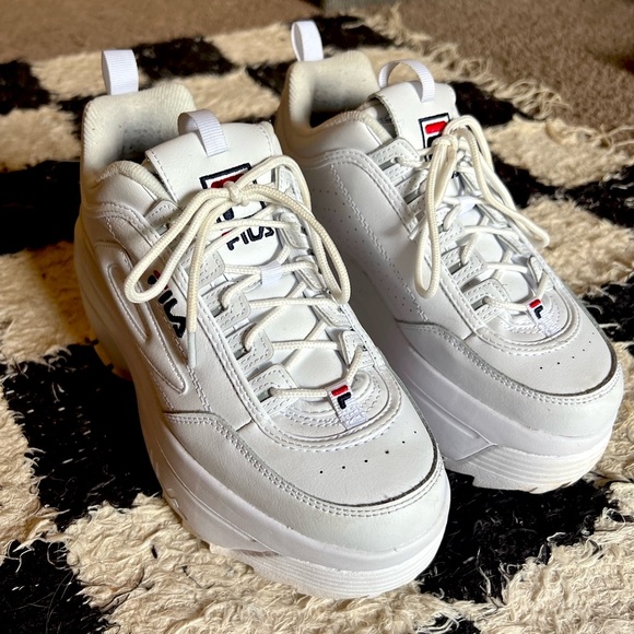 Fila Shoes Fila Womens Disruptor 2 Wedge Patent White Poshmark